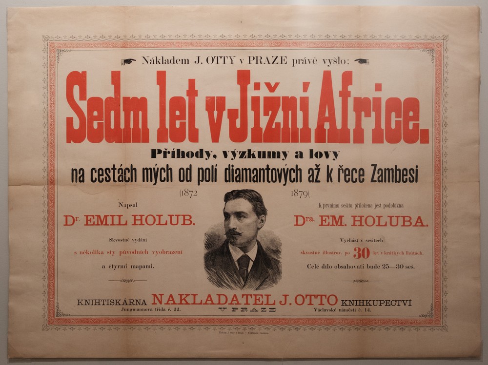 Reklamní leták na knihu Emila Holuba: Sedm let v jižní Africe