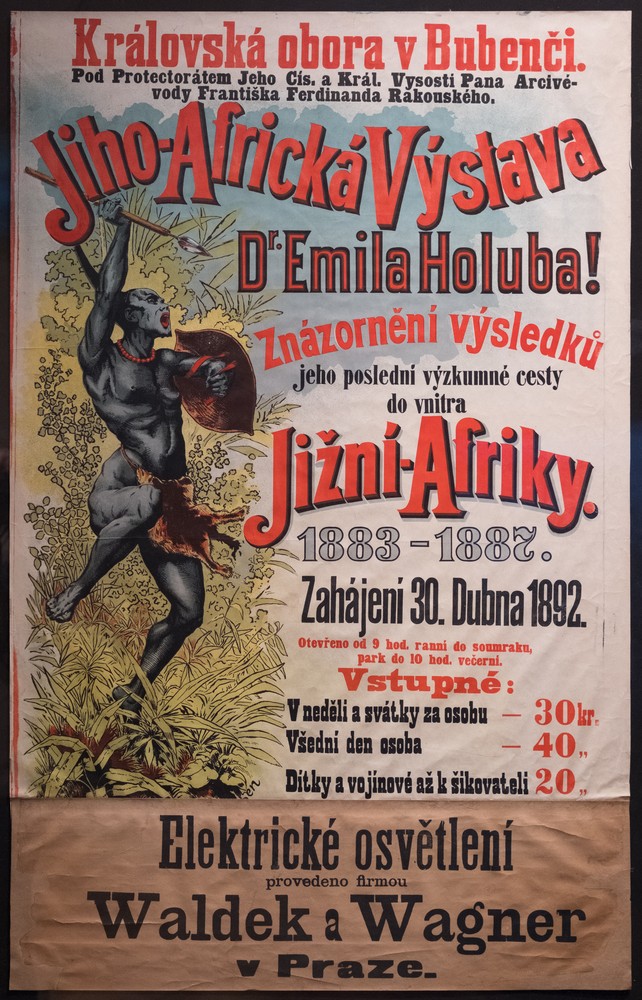 Plakát Jihoafrické výstavy Emila Holuba z roku 1892